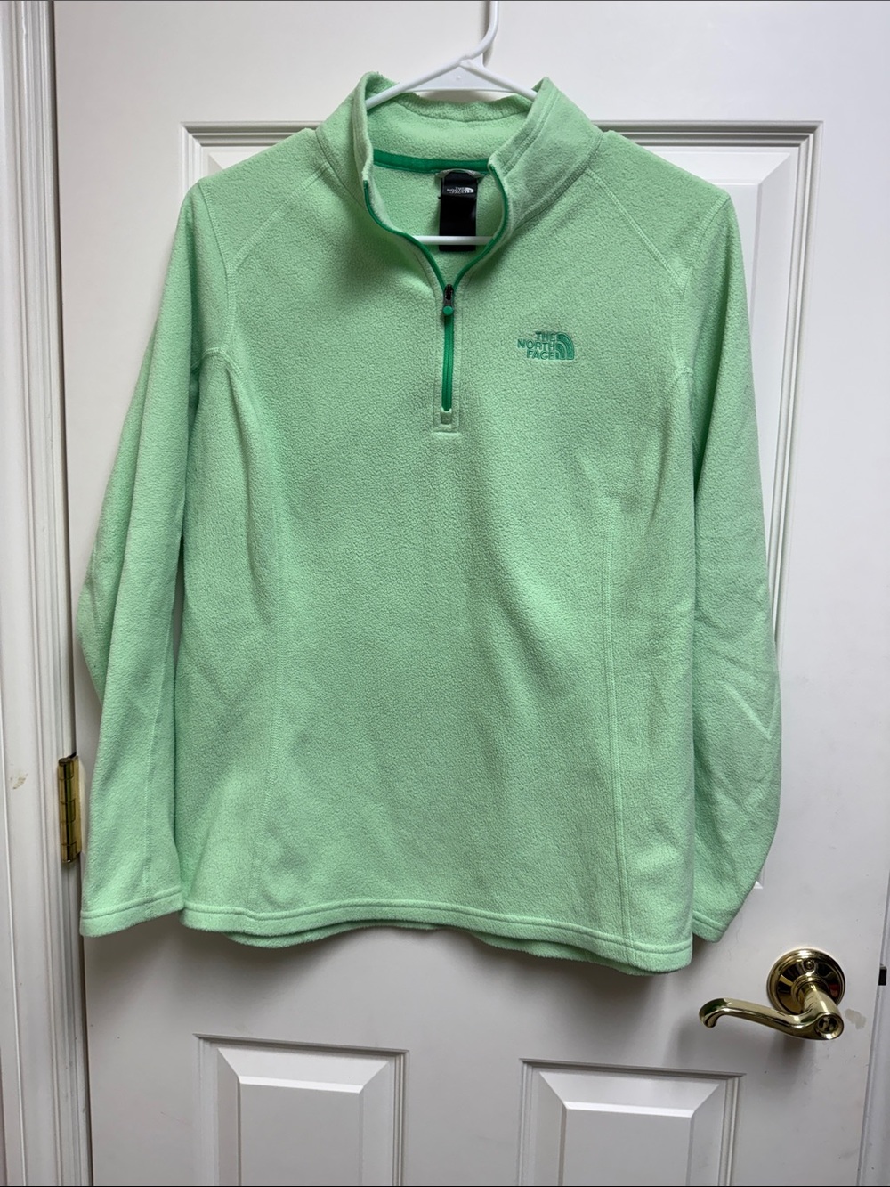 The North Face Women's Mint Green Quarter-Zip Fleece Pullover